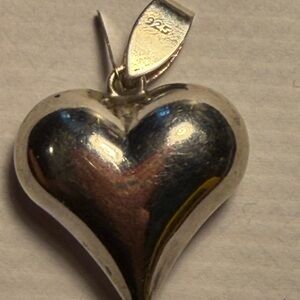 Sterling Silver Heart puff charm
